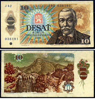 Чехословакия 10 крон 1986 Pick 94 a бумага 7548-50-2-2