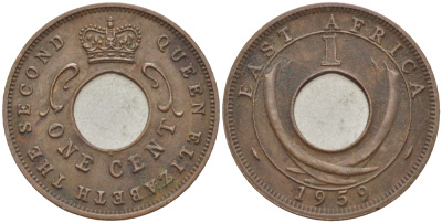 Британская Восточная Африка 1 цент 1959 Елизавета II (1952-) KM 35 бронза 113-1011