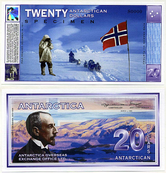 Антарктика (Антарктида) 20 долларов 1996 экспедиция 1911, Specimen бумага UNC (пресс) 449-6-2