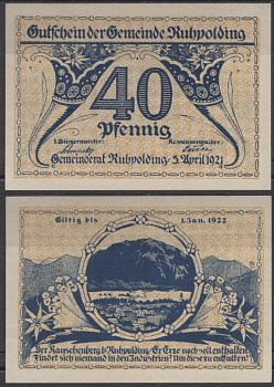 Рупольдинг 40 пфеннигов ND (1921) бумага UNC (пресс) 2193-49-2-2