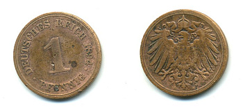 ГЕРМАНИЯ 1 ПФЕННИГ 1894 A KM 10, J. 10 медь 54-133