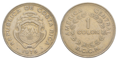 Коста-Рика 1 колон 1976 KM 186.4 медно-никель 4642-844