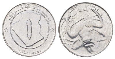 Алжир 1 динар 2003 KM 129 нержавеющая сталь UNC 4618-632