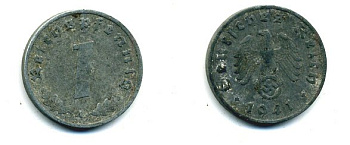 ГЕРМАНИЯ 1 РЕЙХСПФЕННИГ 1941 A цинк 46-2325