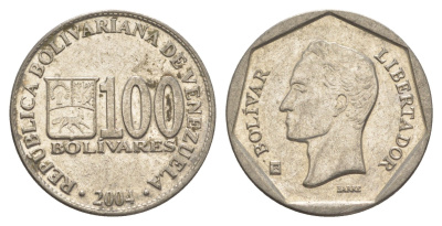 Венесуэла 100 боливаров 2004 Симон Боливар Y 83 сталь плакированная никелем 4605-255