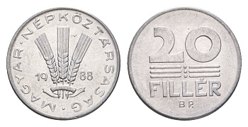 Венгрия 20 филлеров 1988 BP KM 573 алюминий 4658-643