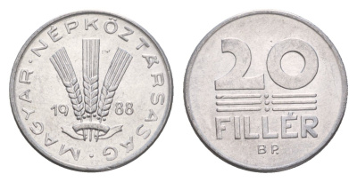 Венгрия 20 филлеров 1988 BP KM 573 алюминий 4658-643