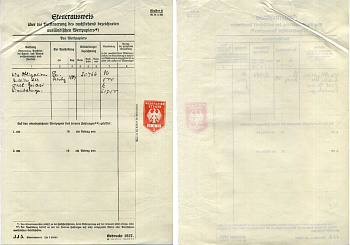 Германия документ об уплате налогов за получение дивидеднов по акциям 1927 бумага 8805-10-1