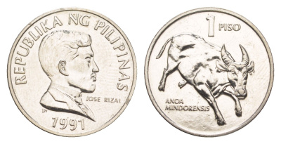 Филиппины 1 писо 1991 KM 243.2 нержавеющая сталь UNC 4644-921