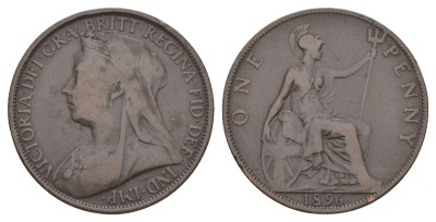 Великобритания 1 пенни 1896 Виктория (1837-1901) KM 790, Spink 3961 бронза 111-534