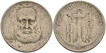 Бразилия 100 рейс 1936 Маркиз Тамандаре KM 536 медно-никель 4115-469