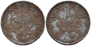 Норвегия 1 эре 1942 Хокон VII (1905-1957) KM 387 железо 4564-815