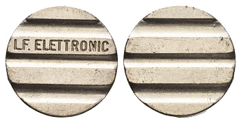 Италия жетон на 1 стакан с водой - lf. Elettronic диаметр 24 мм, вес 4,3 гр никель 4670-526