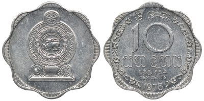 Шри-Ланка 10 центов 1978 KM 140 a алюминий 4118-415