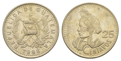 Гватемала 25 сентаво 1998 KM 278.6 медно-никель 4638-323