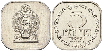 Шри-Ланка 5 центов 1978 KM 139a алюминий 4136-558