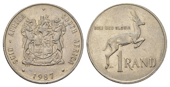 ЮАР 1 ранд 1987 KM 88a никель 3897-1226