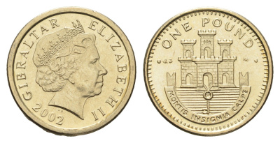 Гибралтар 1 фунт 2002 KM 869 никель латунь UNC 4666-345