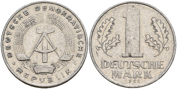 ГДР 1 марка 1962 A KM 13 алюминий 181-324