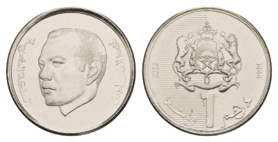 Марокко 1 дирхам 2023 Мохаммед VI KM 139 никелированная сталь  UNC  M66-08