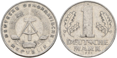 ГДР 1 марка 1962 A KM 13 алюминий 181-324