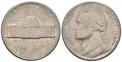 США 5 центов 1994 P, Томас Джефферсон KM A192 медно-никель aUNC 216-511