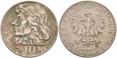 Польша 10 злотых 1970 MW, Тадеуш Костюшко (1746-1817) KM 50а медно-никель 4517-724