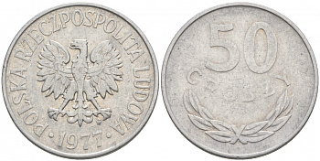 ПОЛЬША 50 ГРОШЕЙ 1977 MW KM 48.1 алюминий 68-654