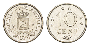 Нидерландские Антильские острова (Нидерландские Антилы)  10 центов 1978  KM 10 никель  UNC  M67-10