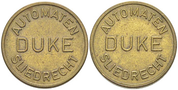 НИДЕРЛАНДЫ ЖЕТОН ND ГОРОД СЛИДРЕХТ, AUTUMATEN DUKE латунь 217-845