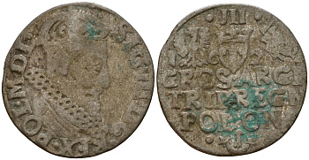 Польша, Эльбинг трояк (3 гроша) 1622 Сигизмунд III Ваза (1587-1632), Монетный двор Краков, герб "Сас" - управляющий монетного двора Миколай Данилович в 1616-1624 Iger K.22.1.a, KM 31 серебро 4160-256
