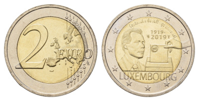Люксембург 2 евро 2019 100 лет всеобщему избирательному праву в Люксембурге KM 159 биметалл UNC 68-435