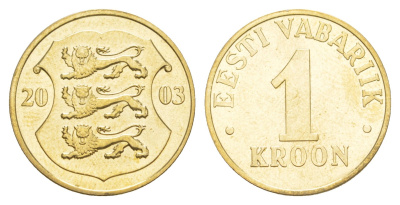 Эстония 1 крона 2003 KM 35 латунь UNC 4646-1235