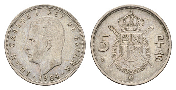 Испания 5 песет 1984 Хуан Карлос I (1975-2014) KM 823 медно-никель 4707-353