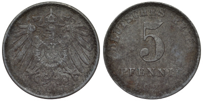Германия 5 пфеннигов 1921 A KM 19, J. 297, Weege 5 железо 4118-1112