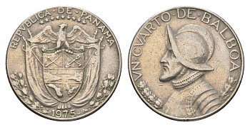 Панама 1/4 бальбоа (25 сентесимо) 1975 KM 11.2a медь плакированная медно-никелем 4663-814