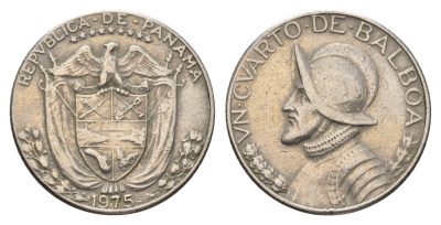 Панама 1/4 бальбоа (25 сентесимо) 1975 KM 11.2a медь плакированная медно-никелем 4663-814