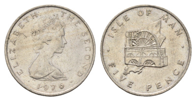 Остров Мэн 5 пенсов 1976 Елизавета II (1952-2022) KM 35 медно-никель 4604-1241
