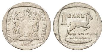 ЮАР 1 ранд 1992 KM 138 медь плакированная никелем 4627-251