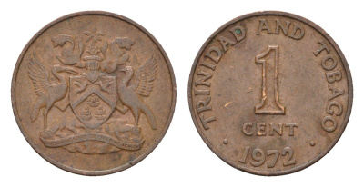 Тринидад и Тобаго 1 цент 1972 герб KM 1 бронза 188-463