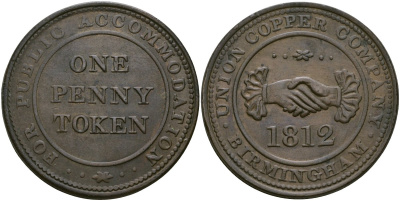 Великобритания, Уорвикшир 1 пенни 1812 Dalton & Hamer 335, Davis 65 медь 1526-933