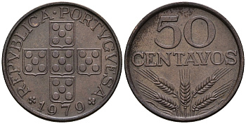 Португалия 50 сентаво 1979 KM 596 бронза 4148-411