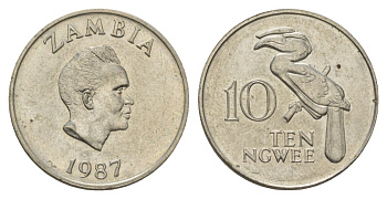 Замбия 10 нгве 1987 KM 12 медь цинк никель 4626-713
