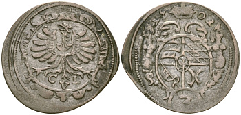 Вюртемберг-Эльс 3 крейцера 1701 Фридрих KM 61 серебро 99-1042