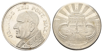Ватикан медаль в честь избрание папой римским Иоанна XXIII ND (1958) Иоанн XXIII, Площадь Святого Петра, диаметр 35 мм, вес 15,8 гр бронза плакированная серебро 4667-1126