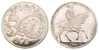 Испания 5 экю 1989 Карл V, Император Священной Римской Империи X M24 серебро PROOF 11-322-32