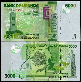 Уганда 5000 шиллингов 2024 птица и гнездо Pick 51  бумага  UNC (пресс) 446-68-3-2