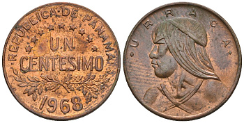 Панама 1 сентесимо 1968  KM 22 бронза  aUNC  4609-845
