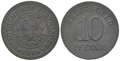 Фуртванген (Баден) 10 пфеннигов 1918 Funck 148.2, Men05 8622.2 цинк 4596-263