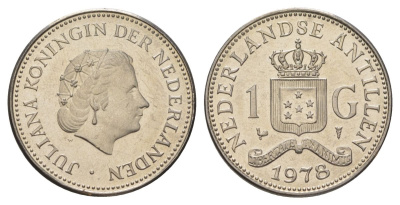 Нидерландские Антильские острова 1 гульден 1978 KM 12 никель UNC 4628-845